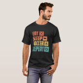 Eat Sleep Soccer Repeat Retro Soccer Player Coach T-Shirt (Vorne ganz)