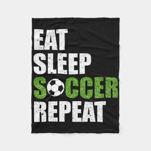 Eat Sleep Soccer Repeat Soccer Player Gift Shirt  Fleecedecke (Vorderseite)