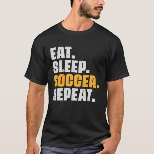 Eat Sleep Soccer Repeat Soccer Player Retro Vint T-Shirt (Vorderseite)