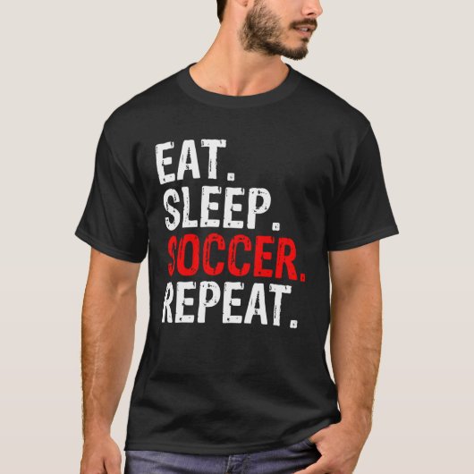 Eat Sleep Soccer Repeat Sport T-Shirt (Vorderseite)