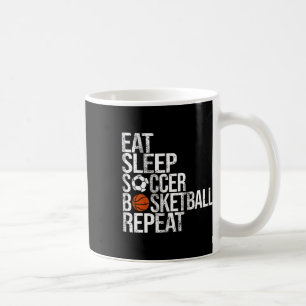 Eat Sleep Soccer Sketch Wiederholung lustigen Spor Kaffeetasse