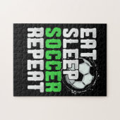 Eat Sleep Soccer Wiederholung Coolen Sport Player Puzzle (Horizontal)