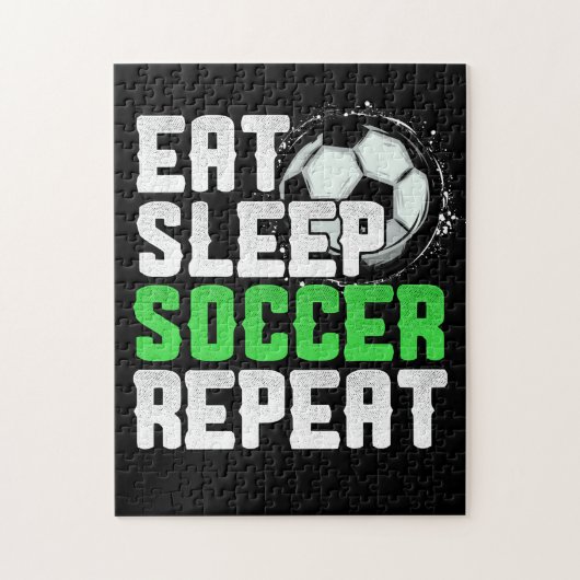 Eat Sleep Soccer Wiederholung Coolen Sport Player Puzzle (Vertikal)