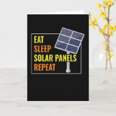 Eat Sleep Solar Panels Photovoltaic Sun Karte (Gelbe Blume)