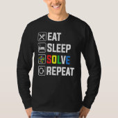 Eat Sleep Solve Repeat Cube Puzzle Speed Cubing T-Shirt (Vorderseite)