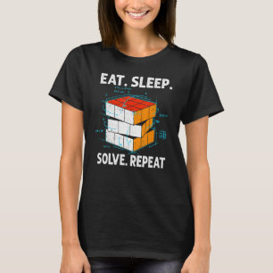 Eat Sleep Solve Wiederholen Math Speed Cubing Geni T-Shirt