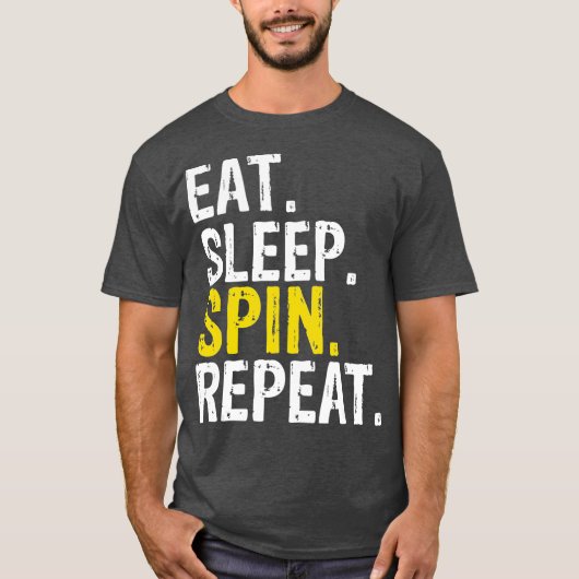 Eat Sleep Spin Repeat Gift Spinning Class T-Shirt (Vorderseite)