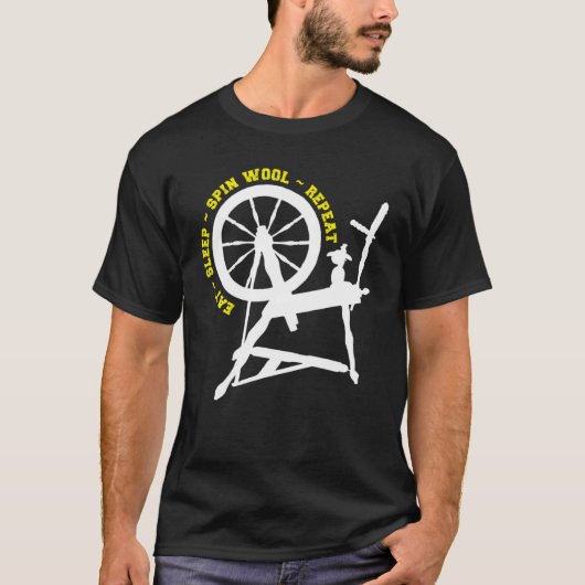 Eat Sleep Spin Wool Repeat Cute Hand Spinning Whee T-Shirt (Vorderseite)