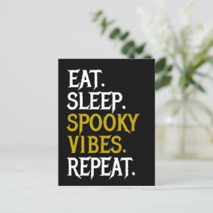 Eat Sleep Spooky Vibes Wiederholung - Halloween 20 Postkarte