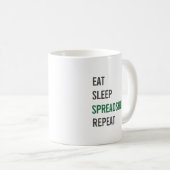 Eat Sleep Spreadsheet Repeat Funny Accounting Kaffeetasse (VorderseiteRechts)