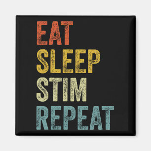Eat Sleep Stim Wiederholen Funny Autism Bewusstsei Magnet