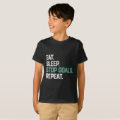 Eat Sleep Stop Goals Repeat Shirt Goalie Soccer Ho (Vorne ganz)
