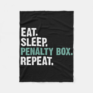Eat Sleep Strafbank Wiederholen - Eishockey Fleecedecke
