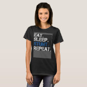 Eat Sleep Stunt Repeat Blue Cheerleader Girl Gift  T-Shirt (Vorne ganz)