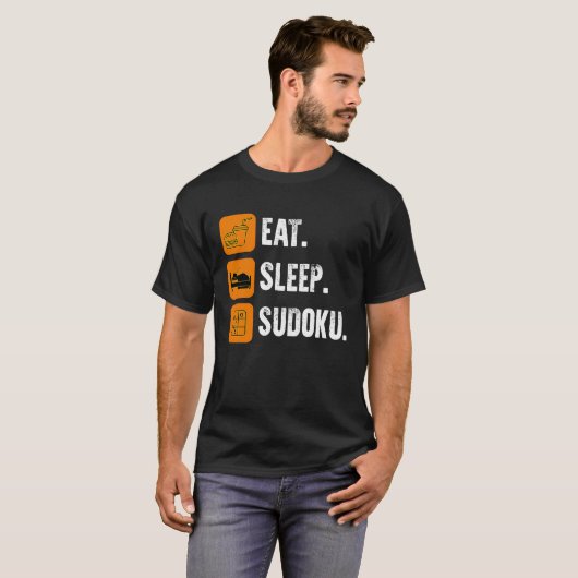 Eat Sleep Sudoku Repeat Number Place Board Game T-Shirt (Vorne ganz)
