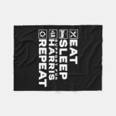 Eat Sleep Support Harris Repeat Kamala Harris 2024 Fleecedecke (Vorderseite (Horizontal))