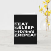 Eat Sleep Support Harris Repeat Kamala Harris 2024 Karte (Gelbe Blume)