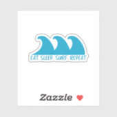Eat Sleep Surf Repeat Aufkleber (Blatt)