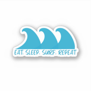 Eat Sleep Surf Repeat Aufkleber