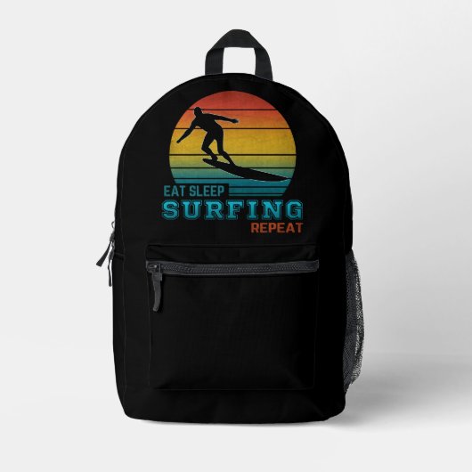 Eat Sleep Surfing Repeat Port Authority® Backpack Bedruckter Rucksack (Vorderseite)