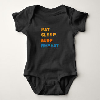 Eat Sleep Surfing Wiederholung Surfer Geschenk Ide Baby Strampler