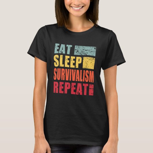 Eat Sleep Survivalsim Repeat T-Shirt (Vorderseite)