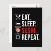 Eat. Sleep. Sushi. Repeat Postkarte (Vorne/Hinten)