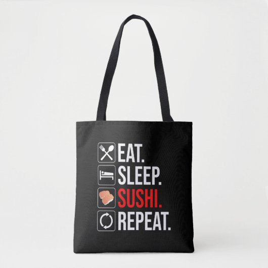 Eat. Sleep. Sushi. Repeat Tasche (Vorderseite)
