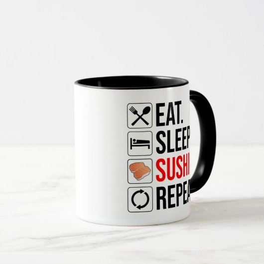 Eat. Sleep. Sushi. Repeat Tasse (VorderseiteRechts)