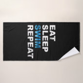 Eat Sleep Swim Repeat - Funny Geschenk für Schwimm Badehandtuch (Badehandtuch)