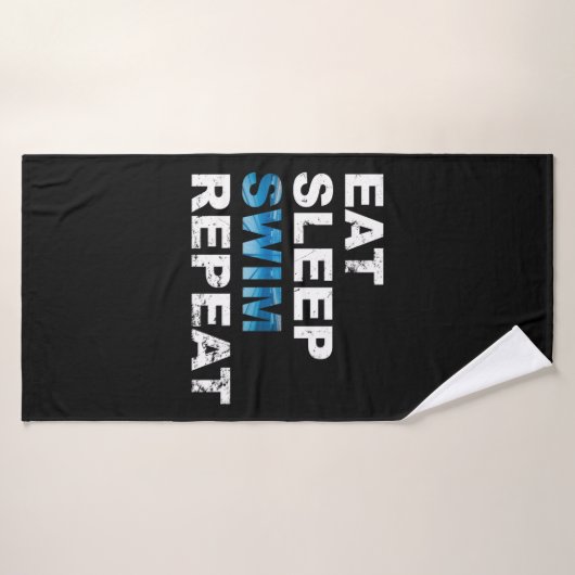 Eat Sleep Swim Repeat - Funny Geschenk für Schwimm Badehandtuch (Badehandtuch)