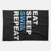 Eat Sleep Swim Repeat - Funny Geschenk für Schwimm Geschirrtuch (Horizontal)