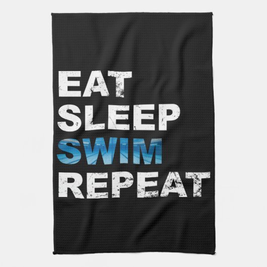 Eat Sleep Swim Repeat - Funny Geschenk für Schwimm Geschirrtuch (Vertikal)