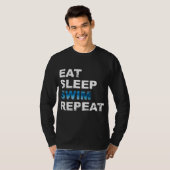 Eat Sleep Swim Repeat - Funny Geschenk für Schwimm T-Shirt (Vorne ganz)
