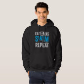 Eat Sleep Swim Repeat Swimmer Hoodie (Vorne ganz)