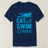 EAT SLEEP SWIM REPEAT Swimming Shirt Pool Water Gi (Design vorne)