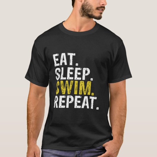 Eat Sleep Swim Repeat T-Shirt (Vorderseite)