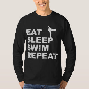 Eat Sleep Swim Wiederholung - Funny Zitat für Sch T-Shirt