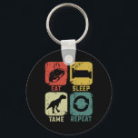 Eat Sleep Tame Repeat Dinosaur Gaming Geek Funny G Schlüsselanhänger<br><div class="desc">Eat Sleep Tame Repeat Dinosaur Gaming Geek Funny Gamer</div>