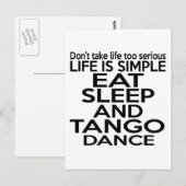 EAT SLEEP TANGO POSTKARTE (Vorne/Hinten)