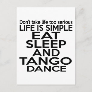EAT SLEEP TANGO POSTKARTE