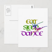 EAT SLEEP TANZEN POSTKARTE (Vorne/Hinten)