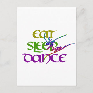 EAT SLEEP TANZEN POSTKARTE