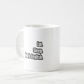 Eat Sleep Teacher Englisch Kaffeetasse (Vorderseite Links)