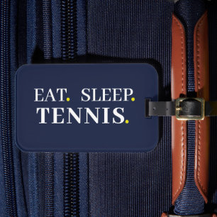 Eat Sleep Tennis Navy Blue Gepäck Tag Gepäckanhänger