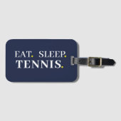Eat Sleep Tennis Navy Blue Gepäck Tag Gepäckanhänger (Vorderseite (Horizontal))