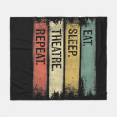 Eat Sleep Theater Wiederholung Theater Tech Gesche Fleecedecke (Vorderseite (Horizontal))