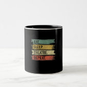 Eat Sleep Theater Wiederholung Theater Tech Gesche Zweifarbige Tasse (Mittel)