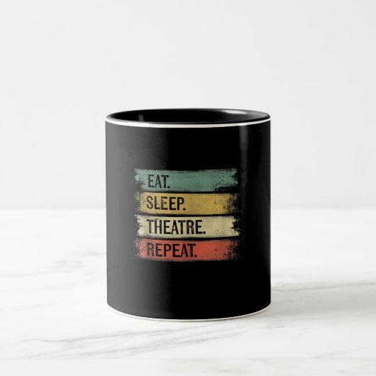 Eat Sleep Theater Wiederholung Theater Tech Gesche Zweifarbige Tasse (Mittel)
