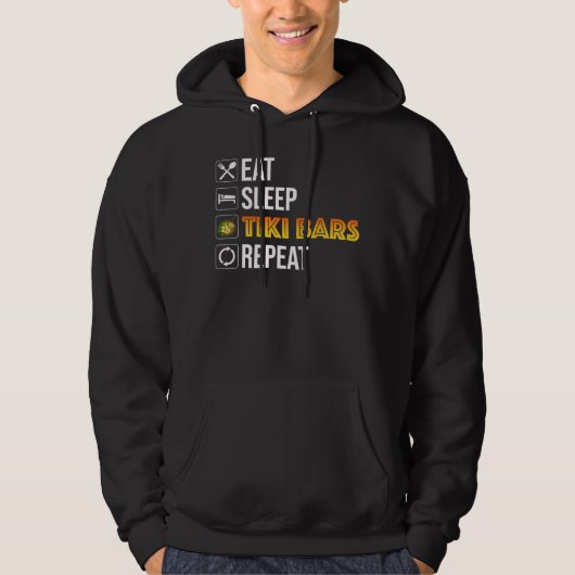 Eat. Sleep. Tiki Bars. Repeat Hoodie (Vorderseite)